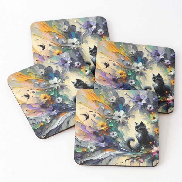Item preview, Playful Feline Painting for Cozy Home Decor and Cat Lovers designed and sold by Keirnyx.