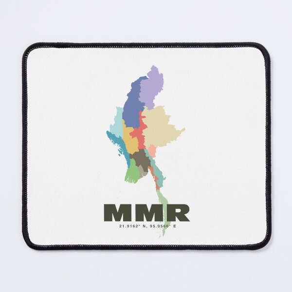 Item preview, Colorful Myanmar Map Poster | Modern MMR Art | Burmese Regions Wall Art | Gift for Traveler and Map Lover designed and sold by CartoPrints.