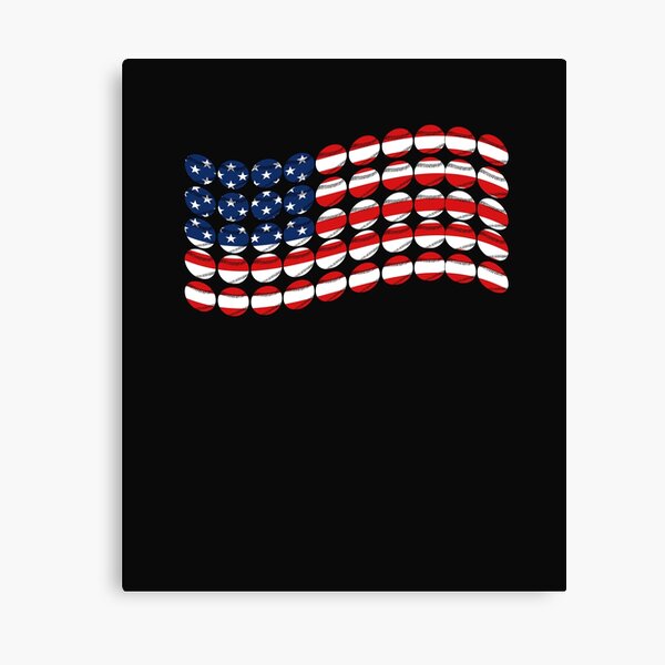 4th of July Baseball Flag Patriotic Canvas Print