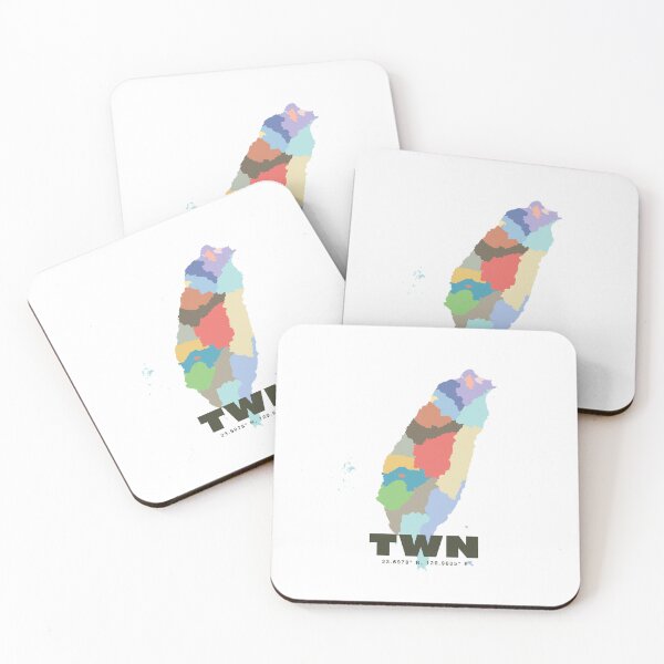 Item preview, Colorful Taiwan Map Poster | Modern TWN Art | Taiwanese Regions Wall Art | Gift for Traveler and Taiwan Lover designed and sold by CartoPrints.
