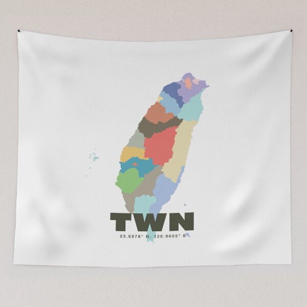 Item preview, Colorful Taiwan Map Poster | Modern TWN Art | Taiwanese Regions Wall Art | Gift for Traveler and Taiwan Lover designed and sold by CartoPrints.