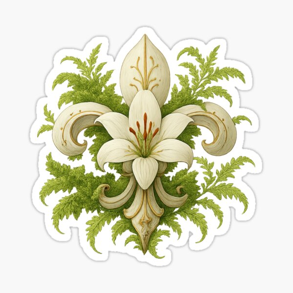 Item preview, Lily and Fleur De Lis Art - Fern and Moss designed and sold by Lone Fleur Goods.