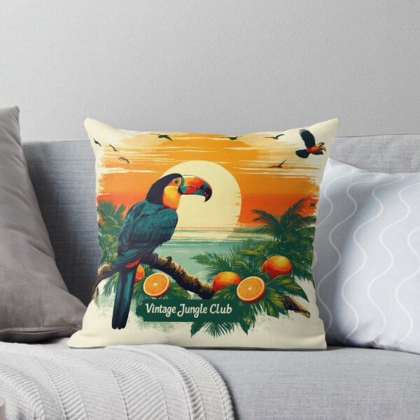 Item preview, Vintage Jungle Club – Tropical Sunset with Toucan designed and sold by gpkool.