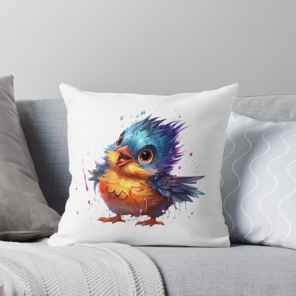 Aperçu de l'œuvre Adorable oiseau duveteux aux grands yeux créée et vendue par SylvieVibes.