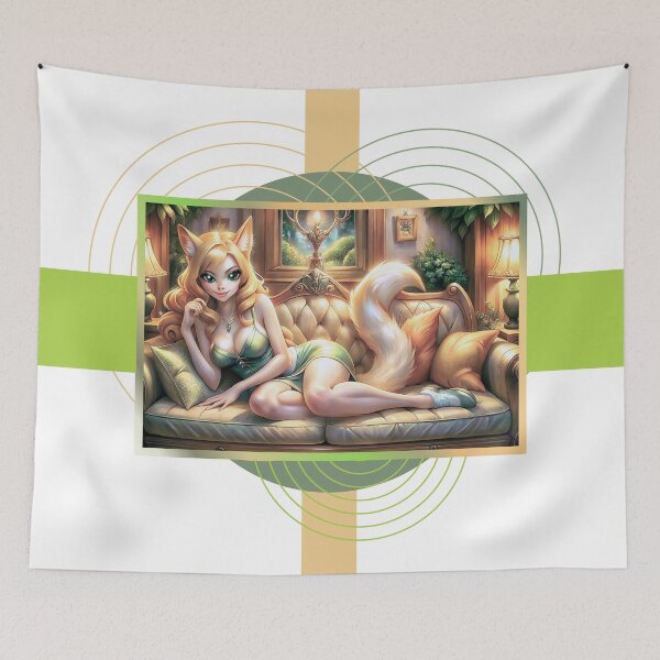 Item preview, CATGIRL D2 - BLONDE CAT ON THE SOFA - MEOW FURRY designed and sold by CuPensky.