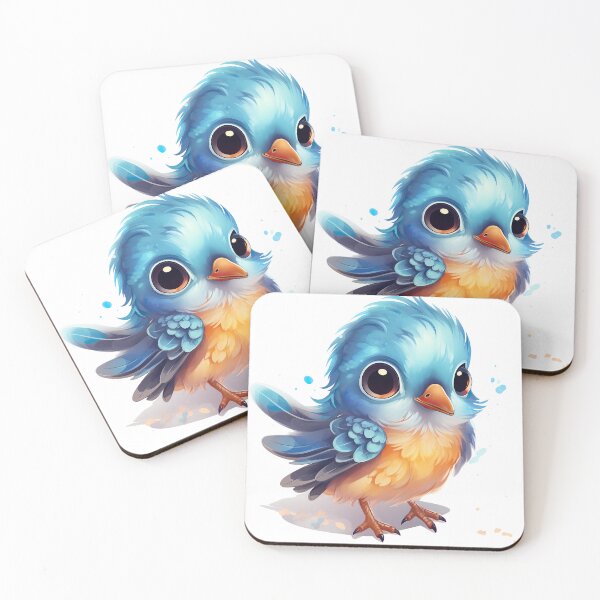Aperçu de l'œuvre Adorable oiseau duveteux aux grands yeux créée et vendue par SylvieVibes.