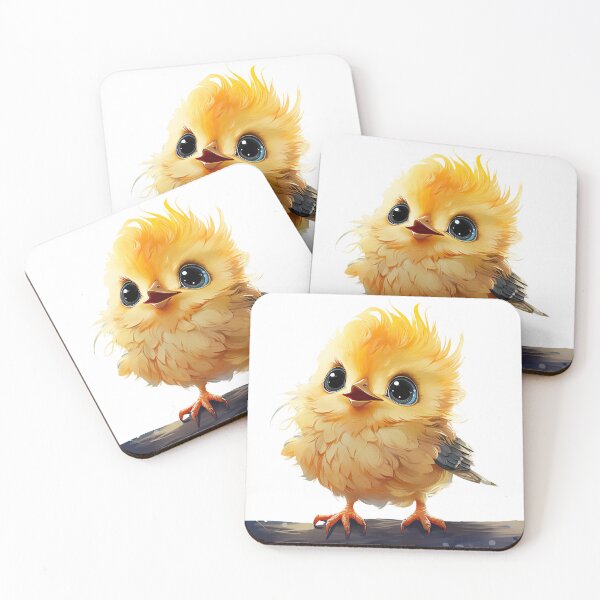 Aperçu de l'œuvre Adorable oiseau duveteux aux grands yeux créée et vendue par SylvieVibes.