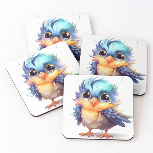Aperçu de l'œuvre Adorable oiseau duveteux aux grands yeux créée et vendue par SylvieVibes.