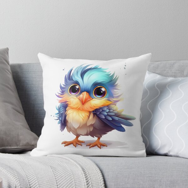 Aperçu de l'œuvre Adorable oiseau duveteux aux grands yeux créée et vendue par SylvieVibes.