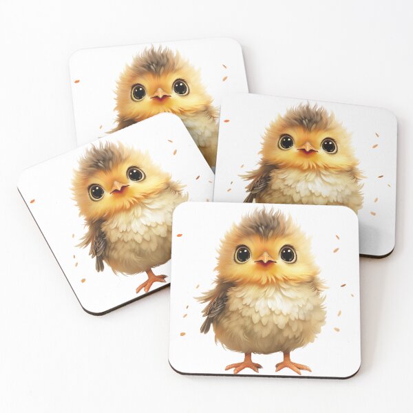 Aperçu de l'œuvre Adorable oiseau duveteux aux grands yeux créée et vendue par SylvieVibes.