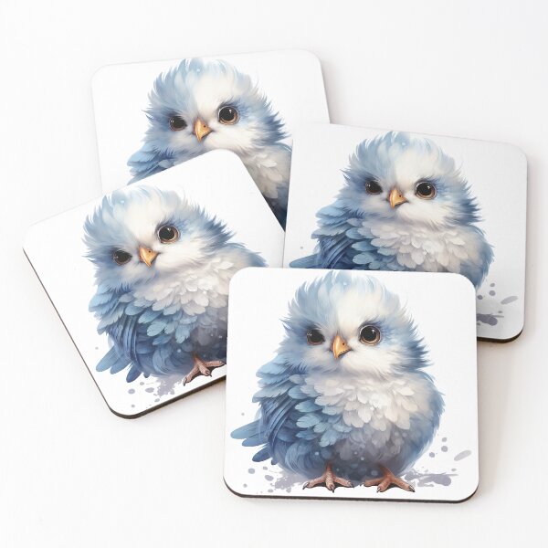Aperçu de l'œuvre Adorable oiseau duveteux aux grands yeux créée et vendue par SylvieVibes.
