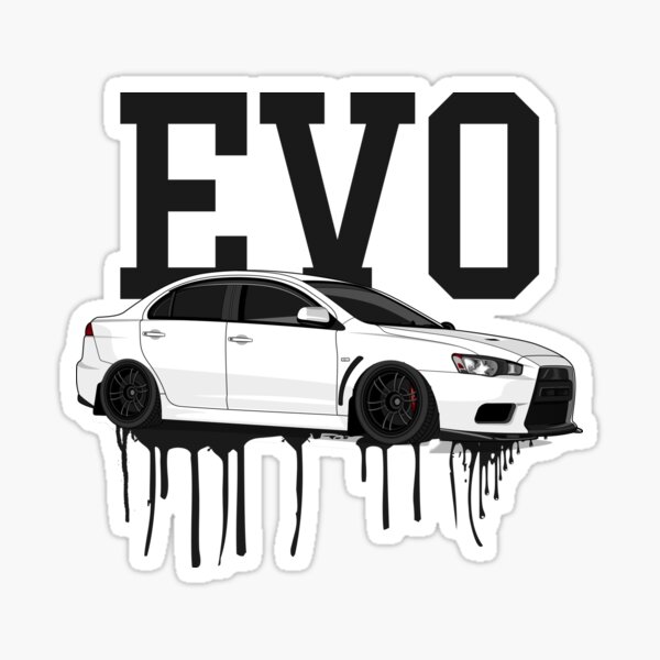 "Mitsubishi Evo Evolution X" Sticker for Sale by asvpdiamond Redbubble