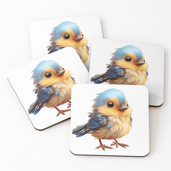 Aperçu de l'œuvre Adorable oiseau duveteux aux grands yeux créée et vendue par SylvieVibes.