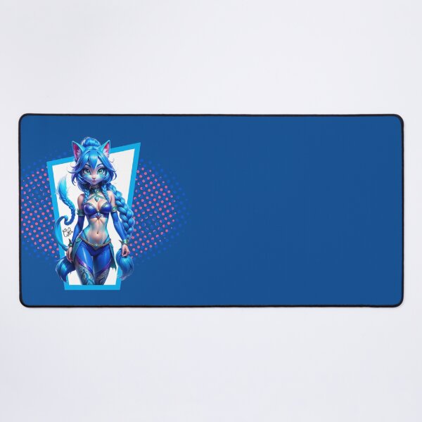Item preview, BEAUTIFUL FUTURE BLUE CAT GIRL WOMAN - ANIME MANGA CARTOON GAMER - FURRY D1 designed and sold by CuPensky.