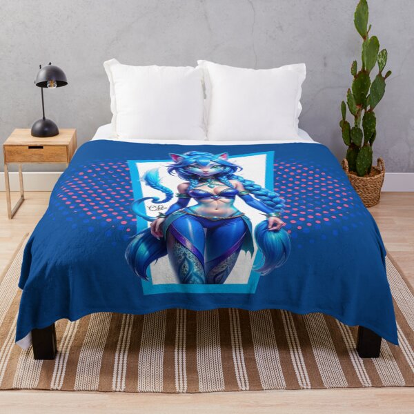 Item preview, BEAUTIFUL FUTURE BLUE CAT GIRL WOMAN - ANIME MANGA CARTOON GAMER - FURRY D1 designed and sold by CuPensky.