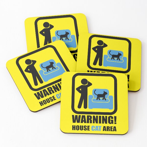 Item preview, SIGN POSTER - WARNING! CAREFUL! - HOUSE CAT AREA designed and sold by CuPensky.