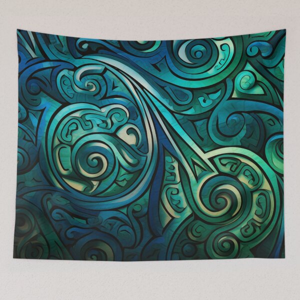 Item preview, New Zealand Māori Paua Pattern Koru Design 390 designed and sold by GrinGalore.