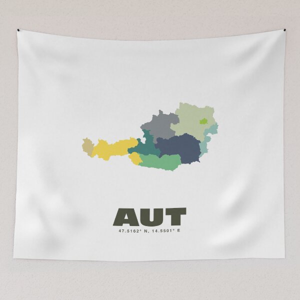 Item preview, Colorful Austria Map - Modern Minimalist Design (AUT) designed and sold by CartoPrints.