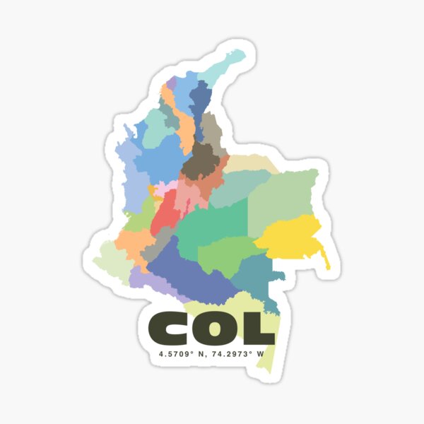 Item preview, Colorful Colombia Map - Modern Minimalist Design (COL) designed and sold by CartoPrints.