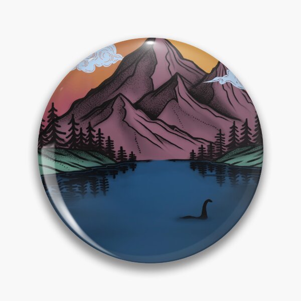Item preview, Mountains… and a lake monster? designed and sold by Onehappyhook.