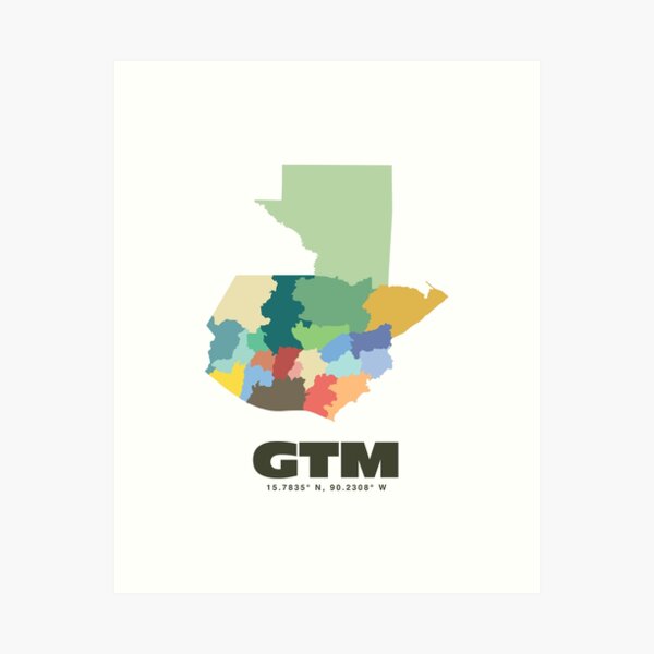 Item preview, Colorful Guatemala Map - Modern Minimalist Design (GTM) designed and sold by CartoPrints.