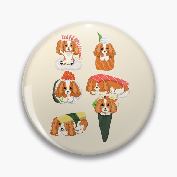 Item preview, Six Cavalier King Charles Spaniel Sushi Rolls designed and sold by daphsam.