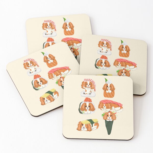 Item preview, Six Cavalier King Charles Spaniel Sushi Rolls designed and sold by daphsam.