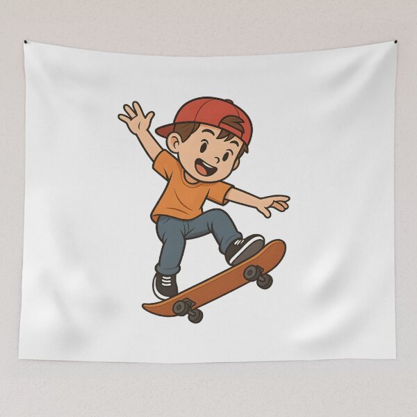 Item preview, The boy was playing on a skateboard. designed and sold by CHAMP639.