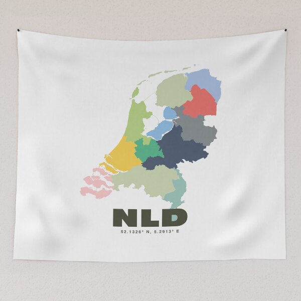 Item preview, Colorful Netherlands Map - Modern Minimalist Design (NLD) designed and sold by CartoPrints.