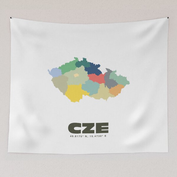 Item preview, Colorful Czech Republic Map - Modern Minimalist Design (CZE) designed and sold by CartoPrints.