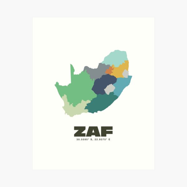 Item preview, Colorful South Africa Map - Modern Minimalist Design (ZAF) designed and sold by CartoPrints.