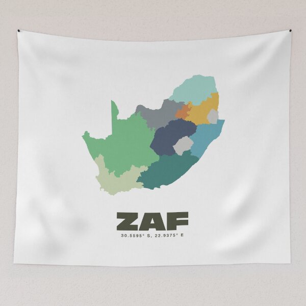Item preview, Colorful South Africa Map - Modern Minimalist Design (ZAF) designed and sold by CartoPrints.