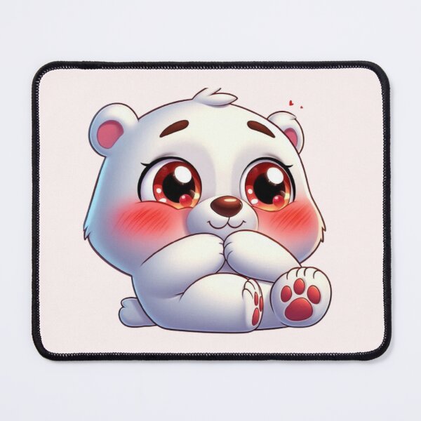 Item preview, hy Blushing polar bear – Cute Kawaii Animal Art for Kids & Animal Lovers designed and sold by harmzk90.