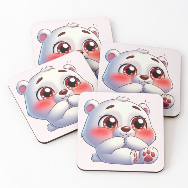 Item preview, hy Blushing polar bear – Cute Kawaii Animal Art for Kids & Animal Lovers designed and sold by harmzk90.