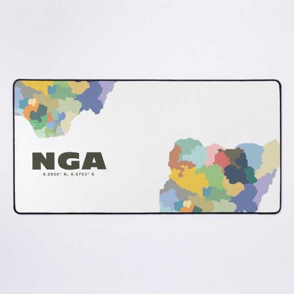 Item preview, Colorful Nigeria Map - Modern Minimalist Design (NGA) designed and sold by CartoPrints.