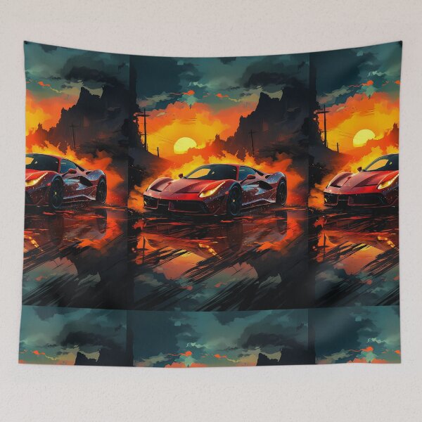 Item preview, Fiery Supercar Reflections At Dramatic Sunset designed and sold by RevUpDesign.