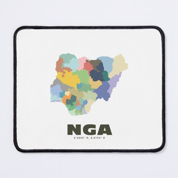 Item preview, Colorful Nigeria Map - Modern Minimalist Design (NGA) designed and sold by CartoPrints.
