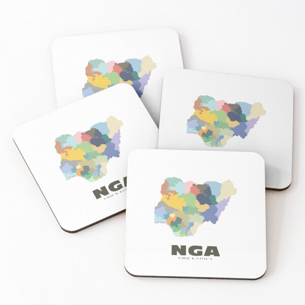 Item preview, Colorful Nigeria Map - Modern Minimalist Design (NGA) designed and sold by CartoPrints.