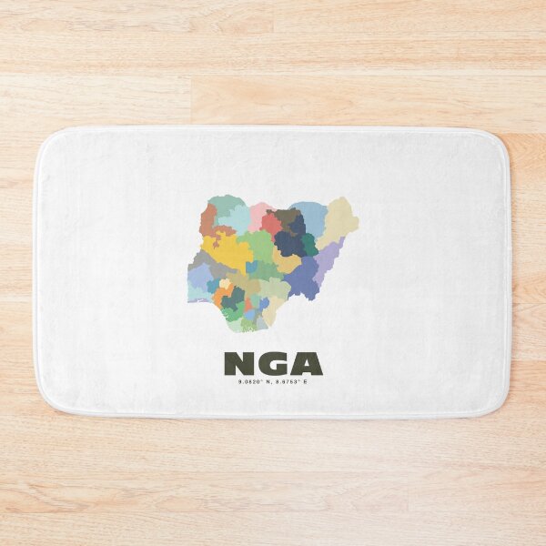 Item preview, Colorful Nigeria Map - Modern Minimalist Design (NGA) designed and sold by CartoPrints.