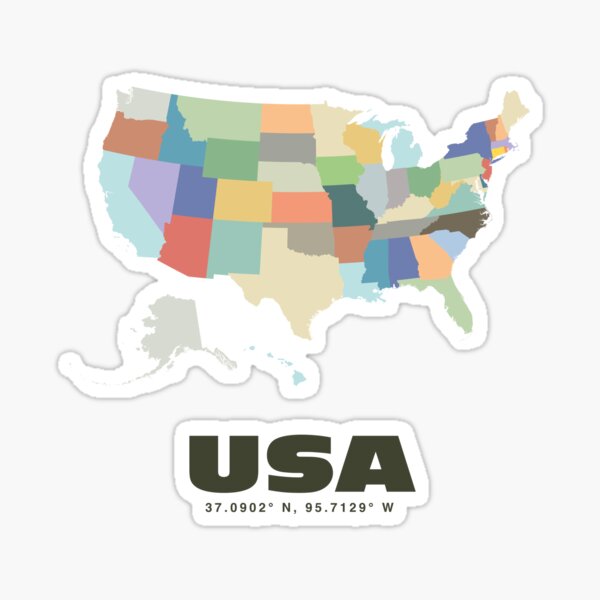 Item preview, Colorful USA Map - Modern Minimalist Design (USA) designed and sold by CartoPrints.