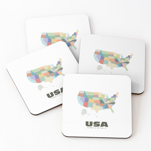 Item preview, Colorful USA Map - Modern Minimalist Design (USA) designed and sold by CartoPrints.