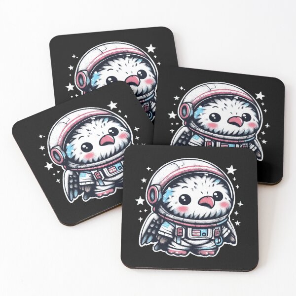 Item preview, Astronaut Bird – Kawaii Space Explorer Chick in a Spacesuit designed and sold by Emegan Print Art.