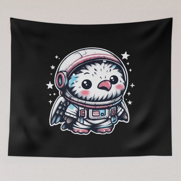 Item preview, Astronaut Bird – Kawaii Space Explorer Chick in a Spacesuit designed and sold by Emegan Print Art.