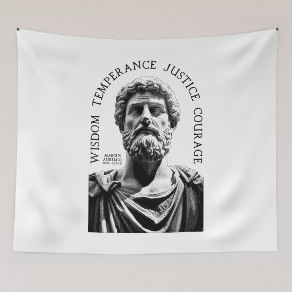 Item preview, Stoic Virtues Wisdom Temperance Justice Courage Stoicism designed and sold by GrandeDuc.