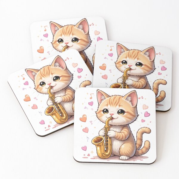 Item preview, Cute cat with jazz music designed and sold by Nimkaew.