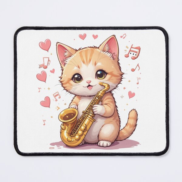 Item preview, Cute cat with jazz music designed and sold by Nimkaew.