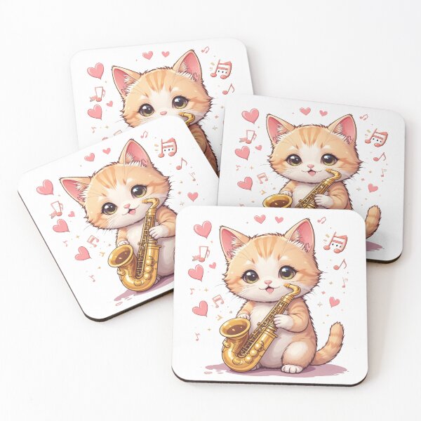 Item preview, Cute cat with jazz music designed and sold by Nimkaew.
