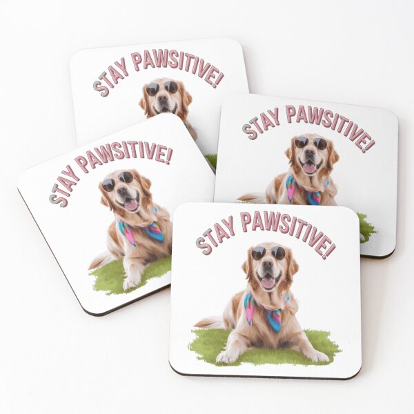 Item preview, Stay Pawsitive – Playful Golden Retriever Cartoon Design designed and sold by Petpixy.