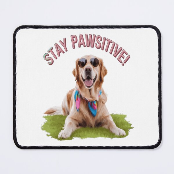 Item preview, Stay Pawsitive – Playful Golden Retriever Cartoon Design designed and sold by Petpixy.