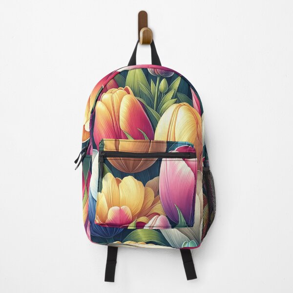 Item preview, Orange Pink and Purple Tulips with Green Leafs Pattern designed and sold by JohnnyVillas.